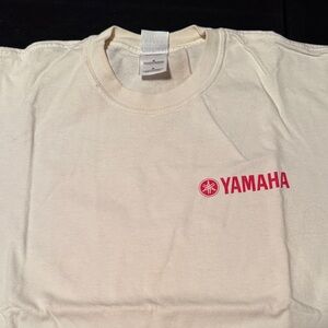 Yamaha Off-White Tee with Red Emblem